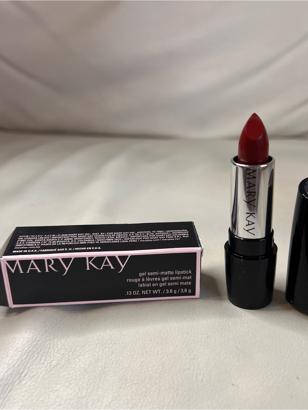 Mary Kay Semi-Matte Gel Lipstick Midnight Red Made in USA